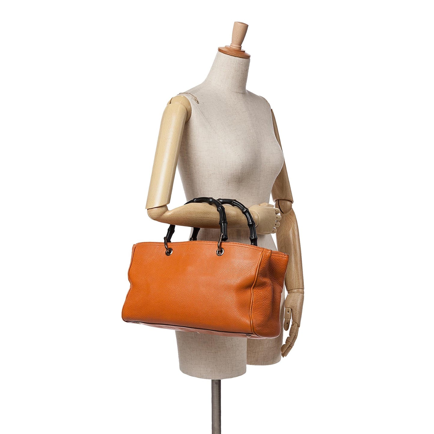 Gucci Medium Calfskin Bamboo Shopper Satchel