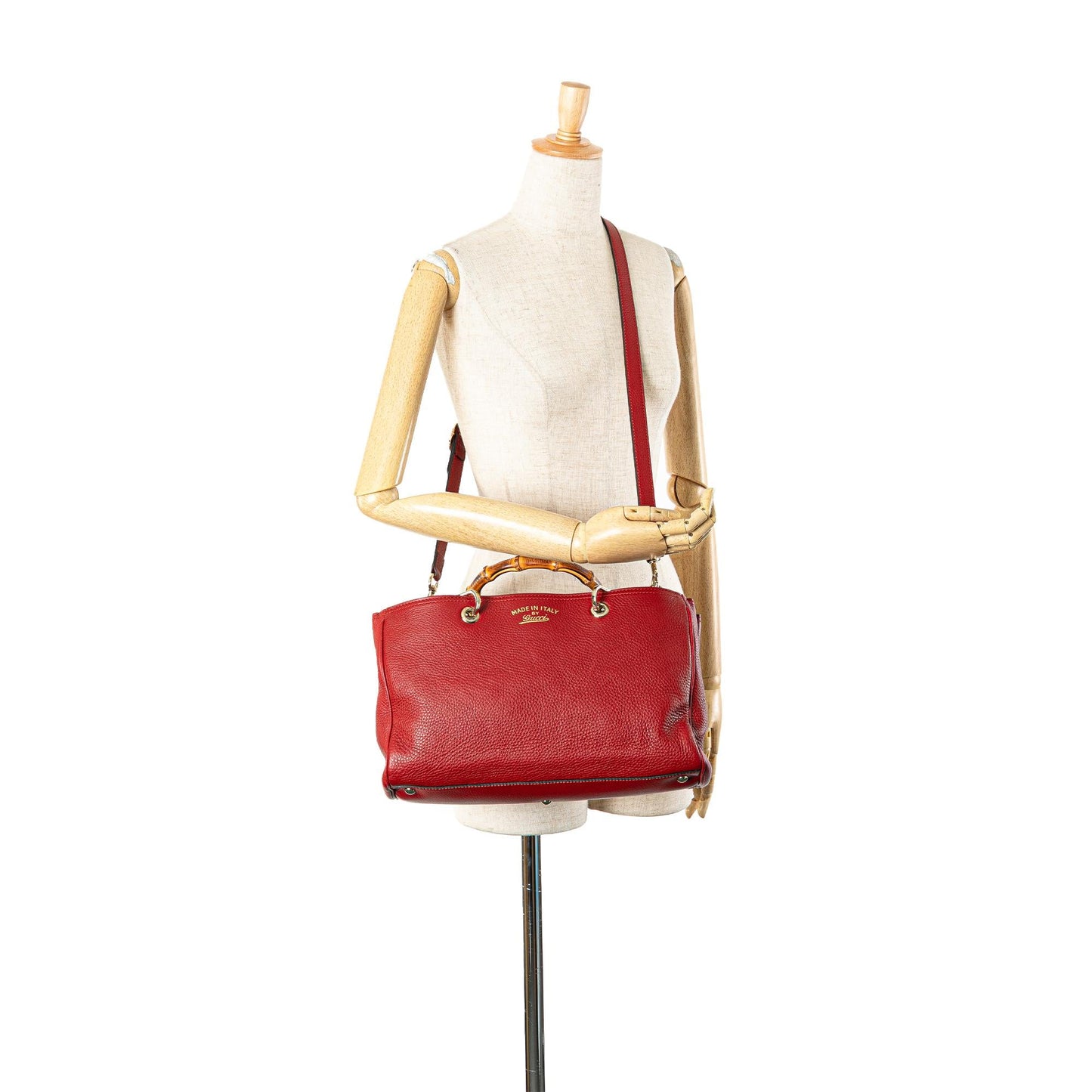 Gucci Medium Calfskin Bamboo Shopper Satchel