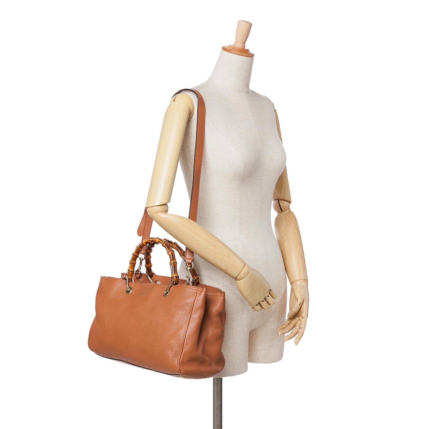 Gucci Medium Calfskin Bamboo Shopper Satchel
