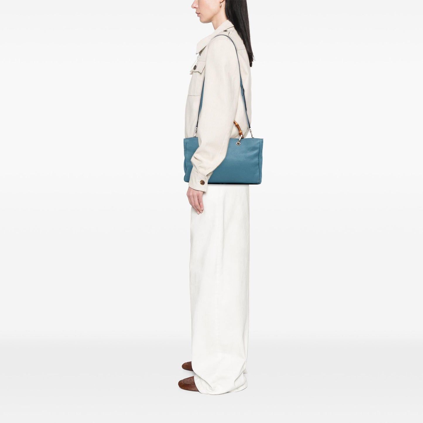 Gucci Medium Calfskin Bamboo Shopper Satchel