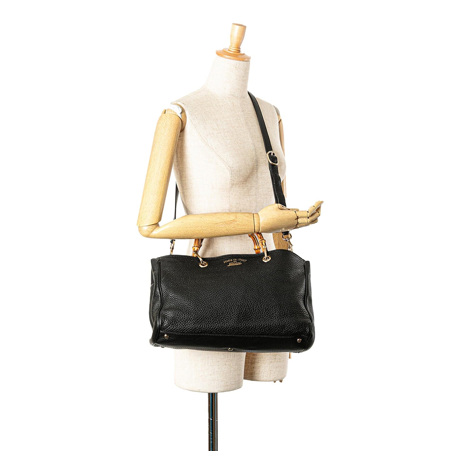 Gucci Medium Calfskin Bamboo Shopper Satchel