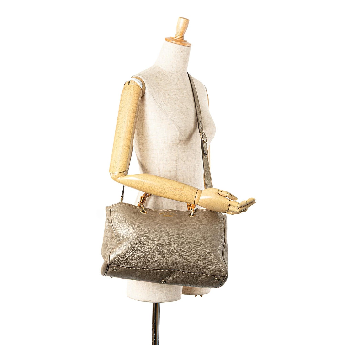 Gucci Medium Calfskin Bamboo Shopper Satchel