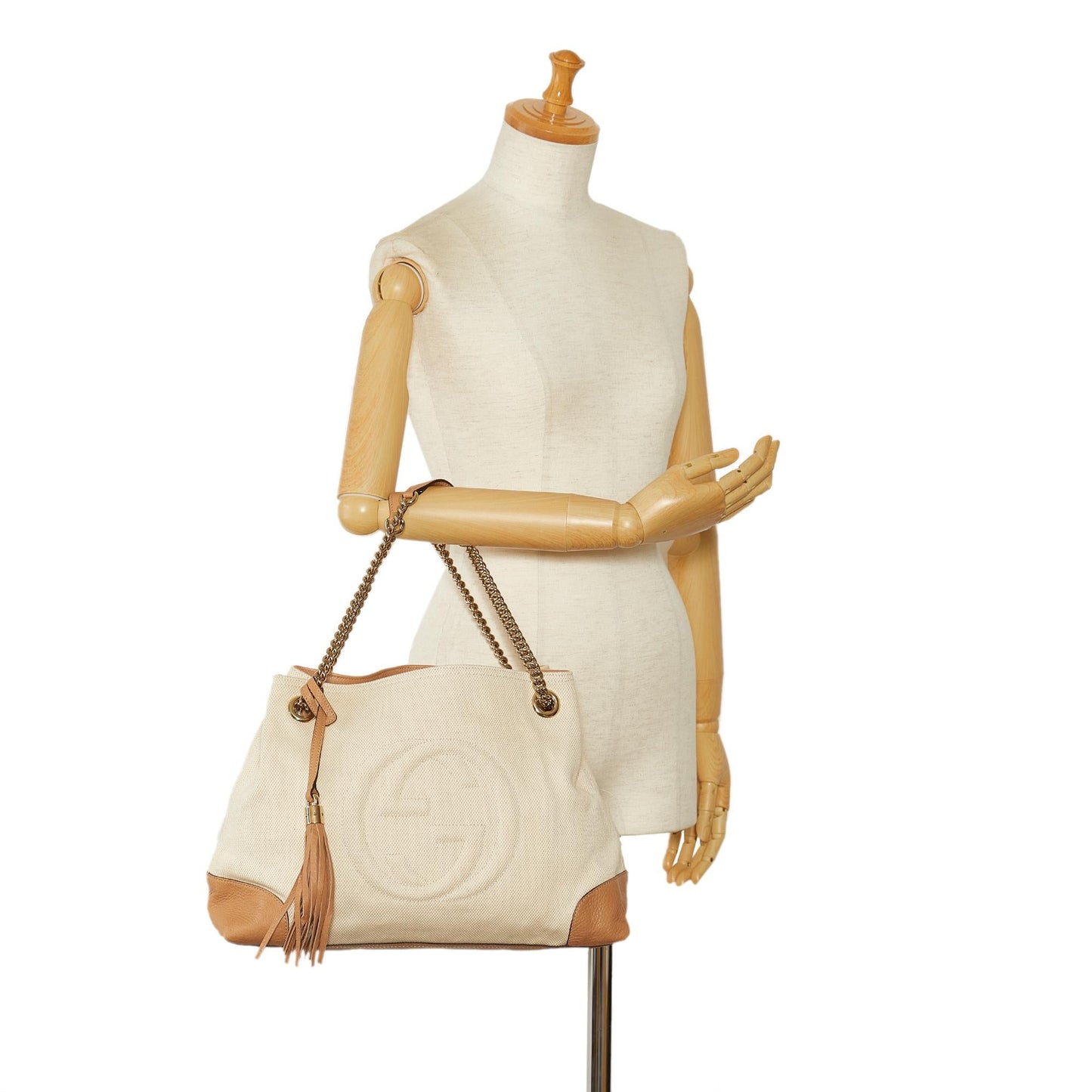 Gucci Medium Canvas Soho Chain Tote (SHG-MTThDG)