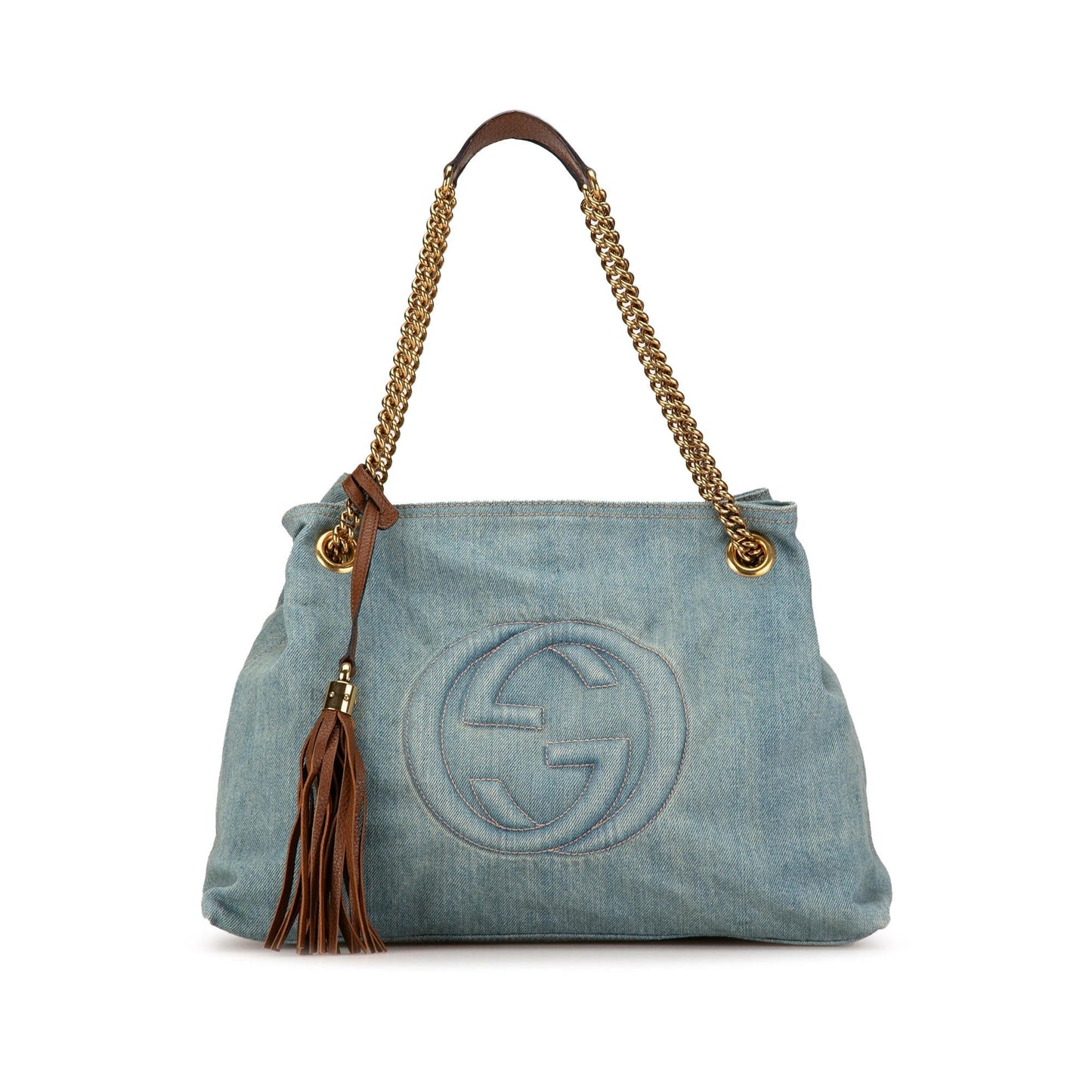 Gucci Medium Denim Soho Chain Tote (SHG-HWzqzR)