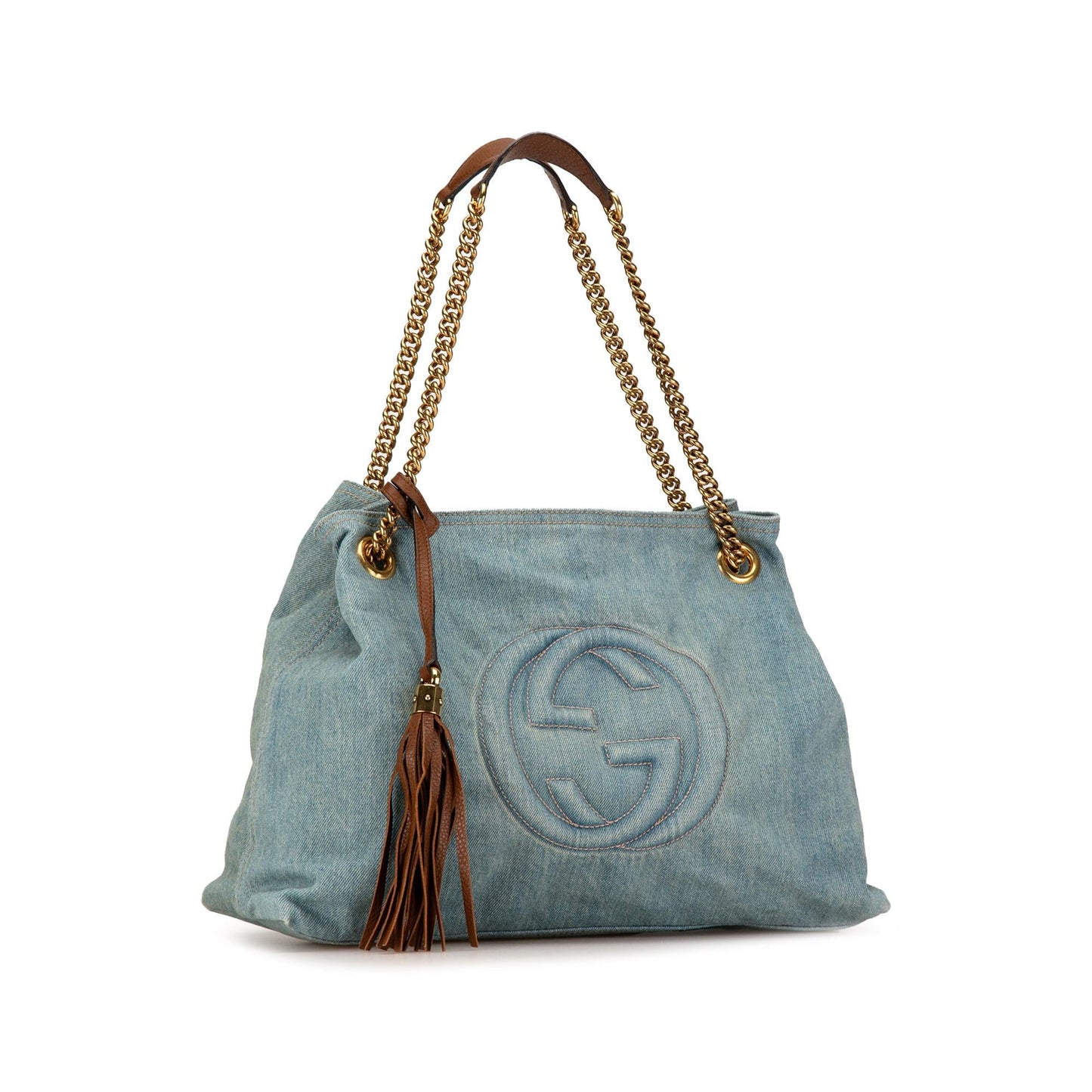 Gucci Medium Denim Soho Chain Tote (SHG-HWzqzR)