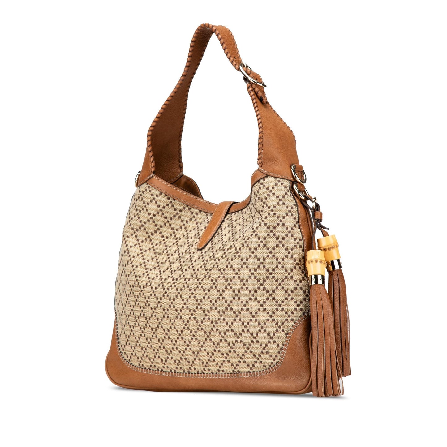 Gucci Medium Diamante Canvas New Jackie Satchel (SHG-dVxme5)