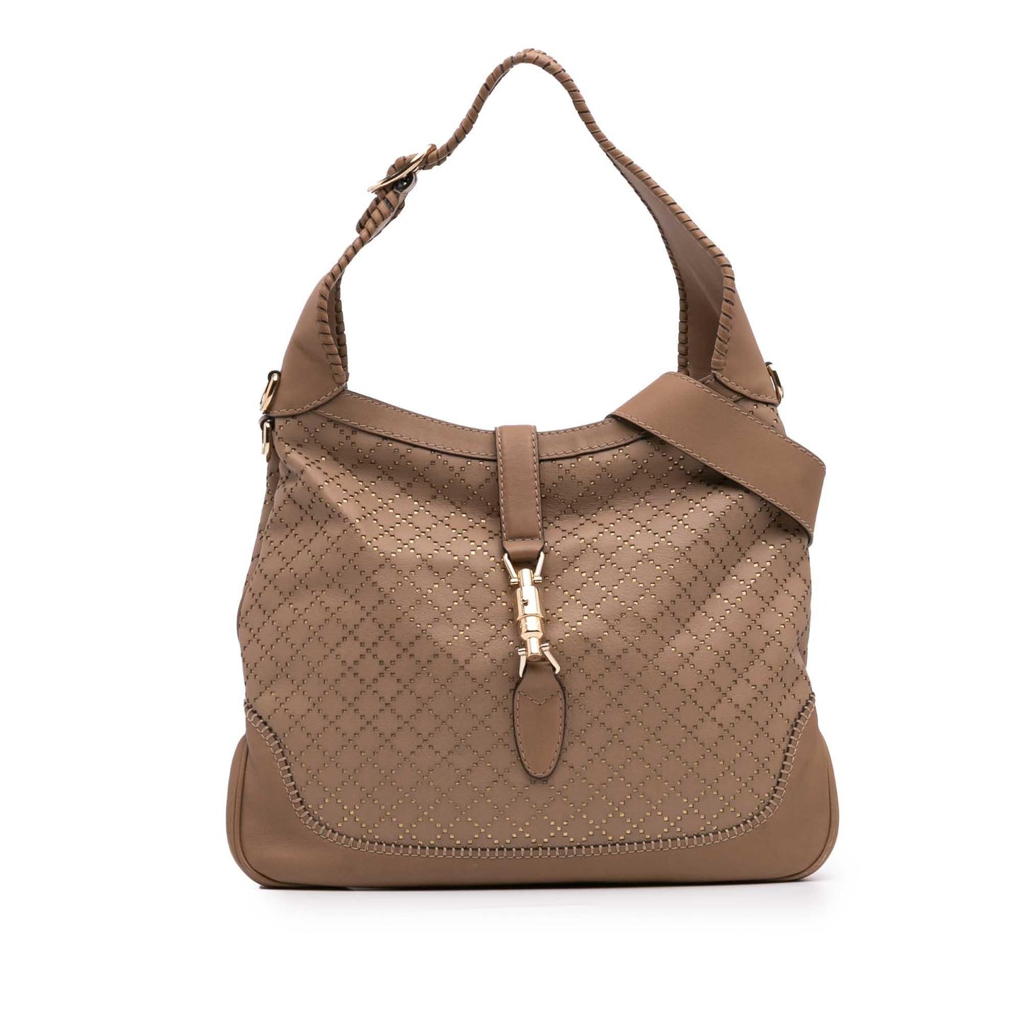 Gucci Medium Diamante Perforated Calfskin New Jackie Satchel