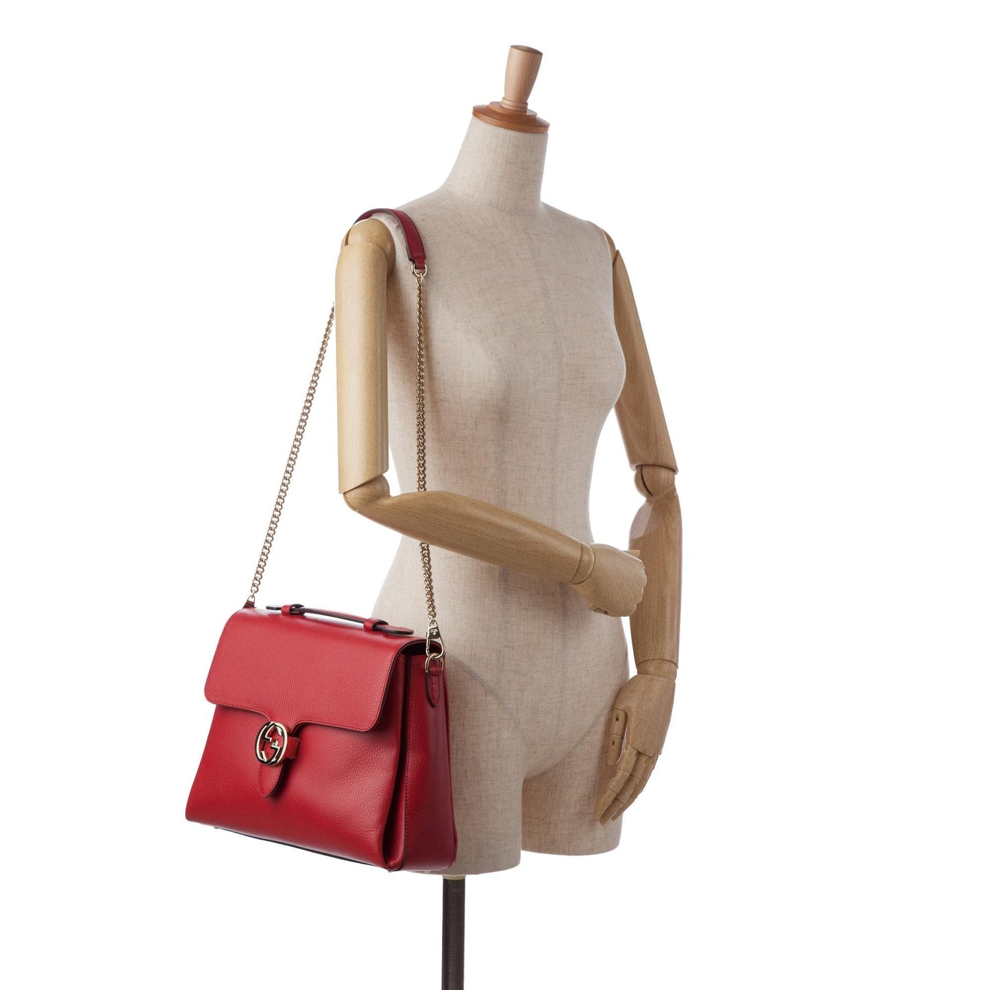 Gucci Medium Dollar Calf Interlocking G Satchel (SHG-AMhH0L)