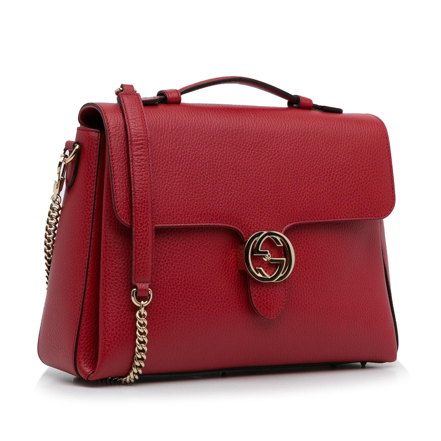 Gucci Medium Dollar Calf Interlocking G Satchel (SHG-AMhH0L)