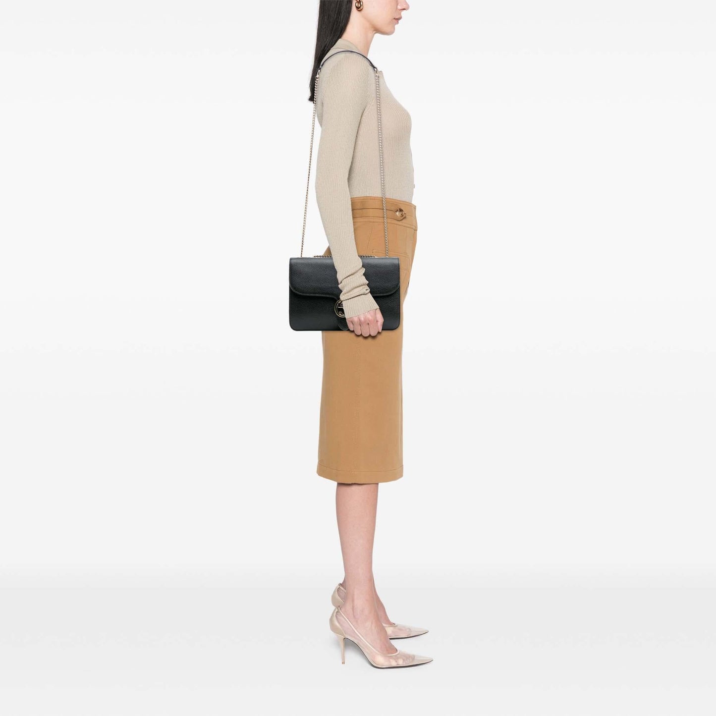 Gucci Medium Dollar Calfskin Interlocking G Crossbody