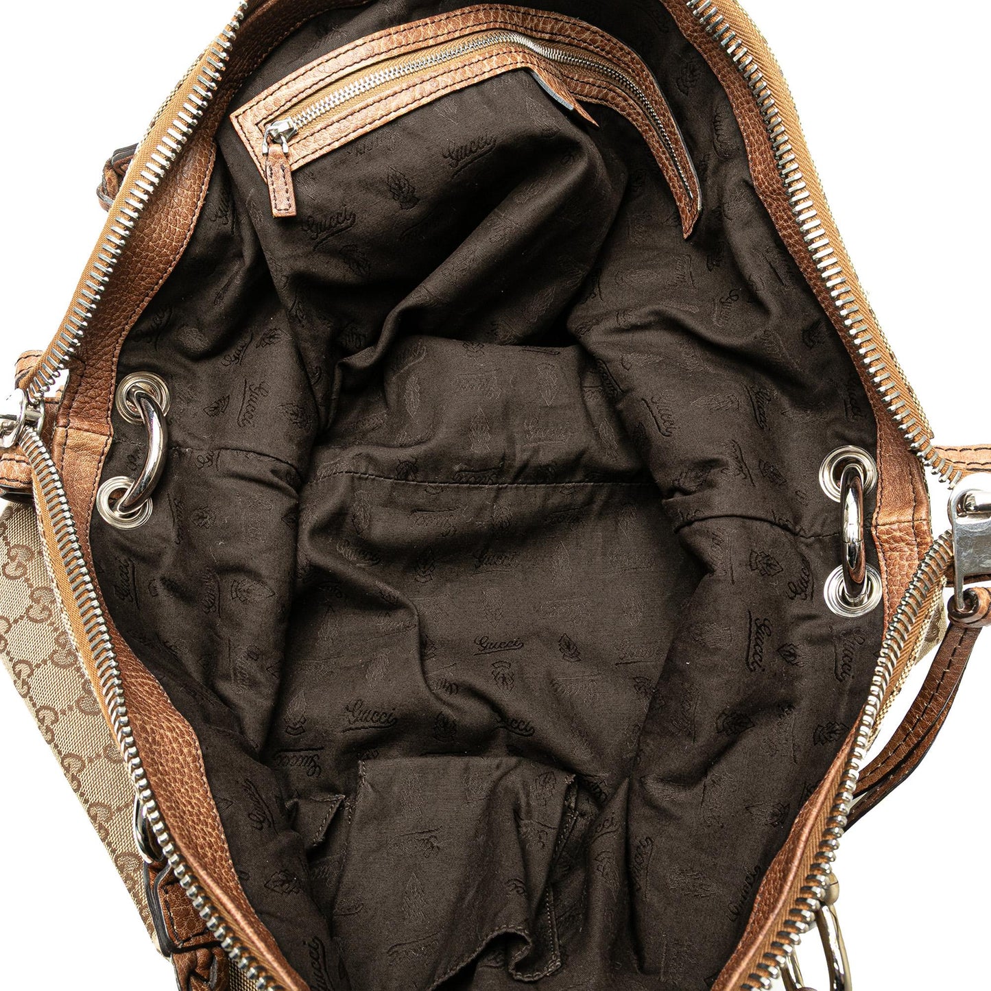 Gucci Medium GG Canvas Bamboo Bar Tote