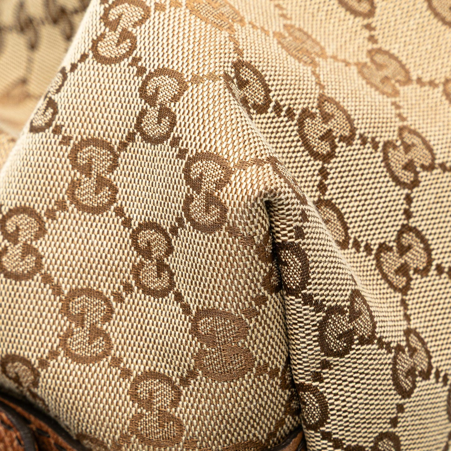 Gucci Medium GG Canvas Bamboo Bar Tote