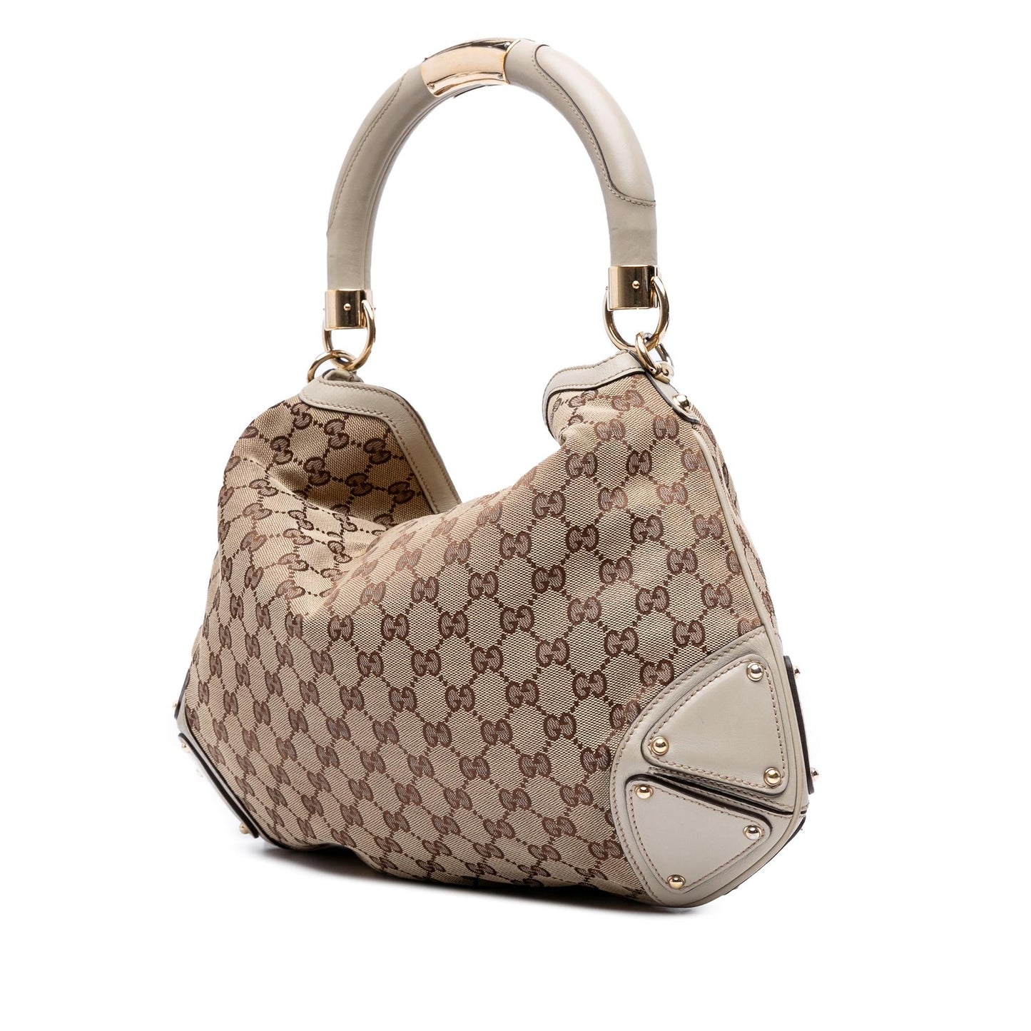 Gucci Medium GG Canvas Bamboo Indy Hobo