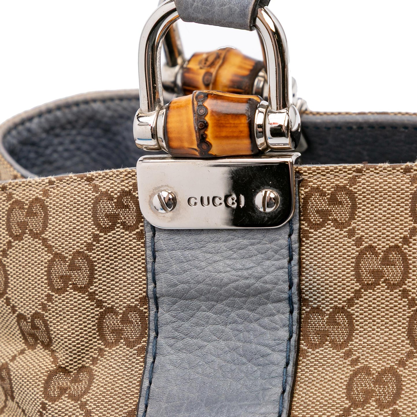 Gucci Medium GG Canvas Bamboo Libeccio Tote