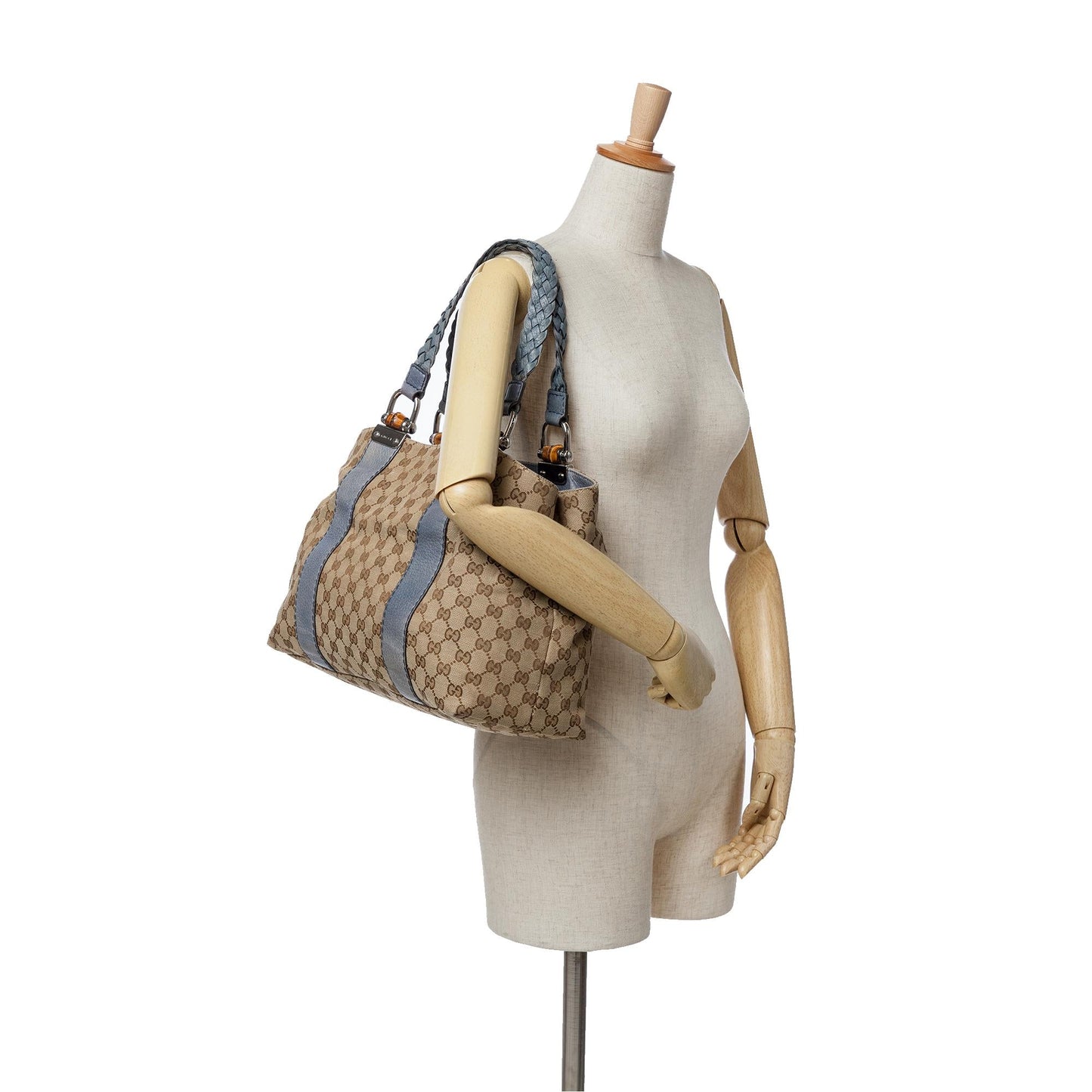 Gucci Medium GG Canvas Bamboo Libeccio Tote