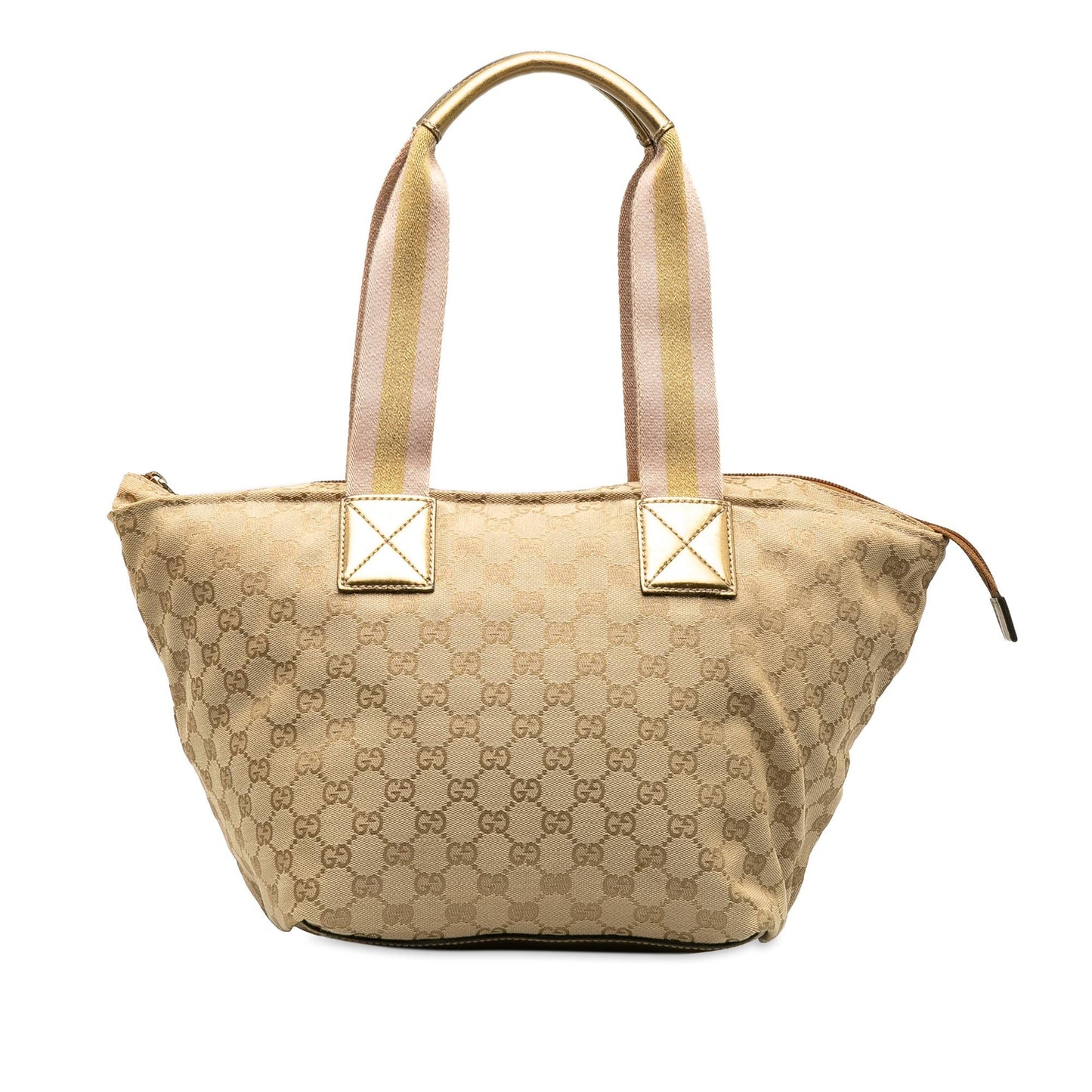 Gucci Medium GG Canvas Web Zip Handbag (SHG-kEKFuo)