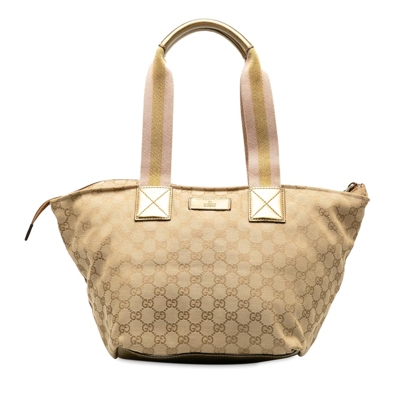 Gucci Medium GG Canvas Web Zip Handbag (SHG-kEKFuo)