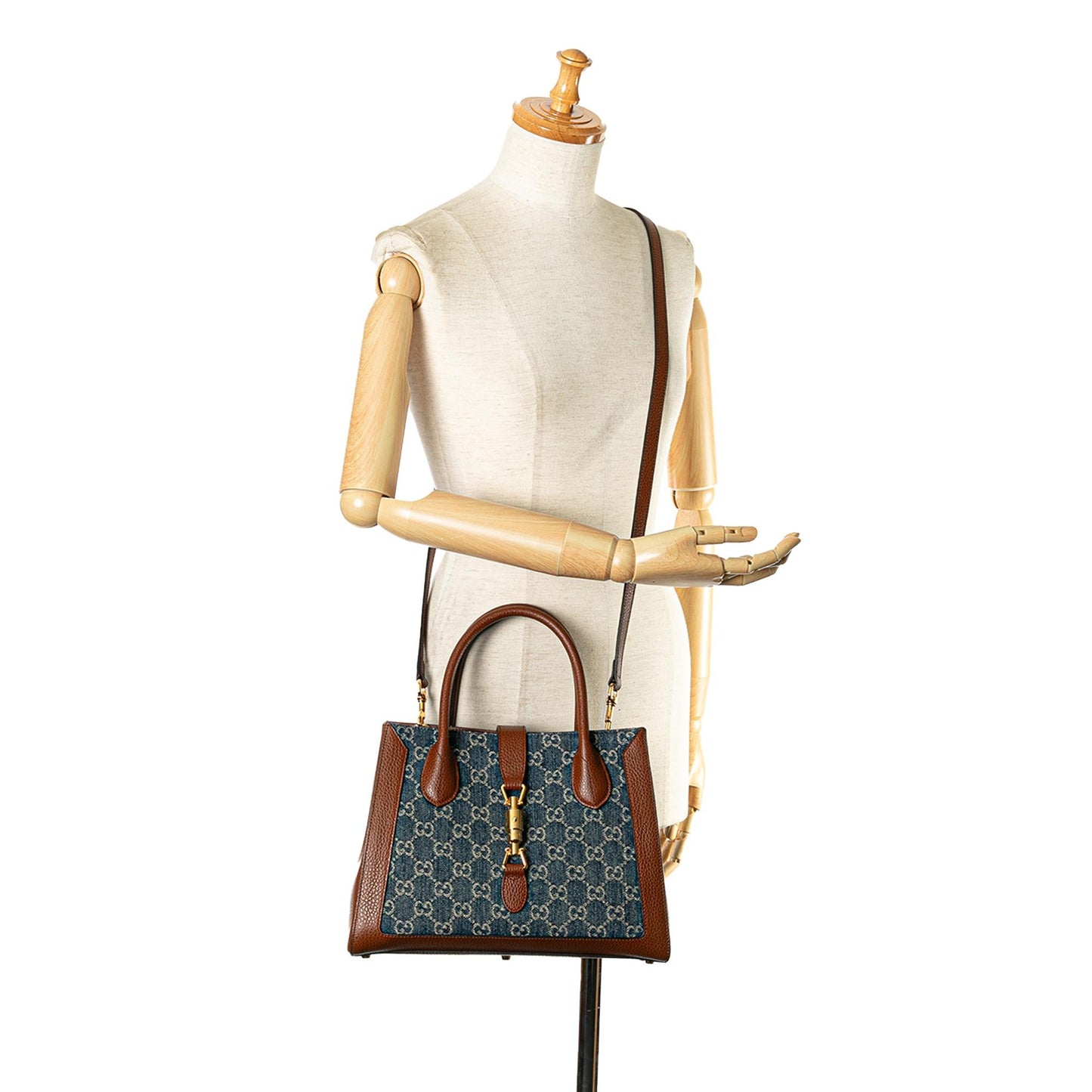 Gucci Medium GG Denim Jackie 1961 Tote (SHG-Um5mCw)