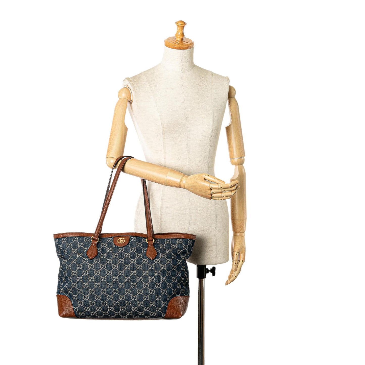 Gucci Medium GG Denim Ophidia Shopping Tote (SHG-qnGa5Q)