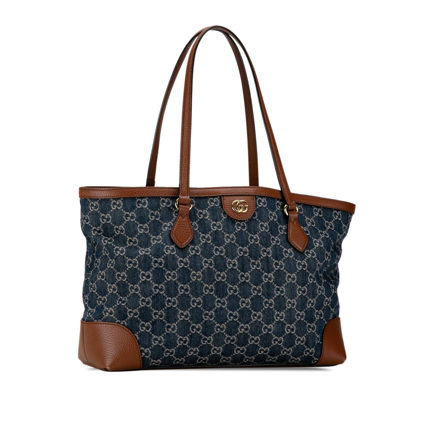 Gucci Medium GG Denim Ophidia Shopping Tote (SHG-qnGa5Q)