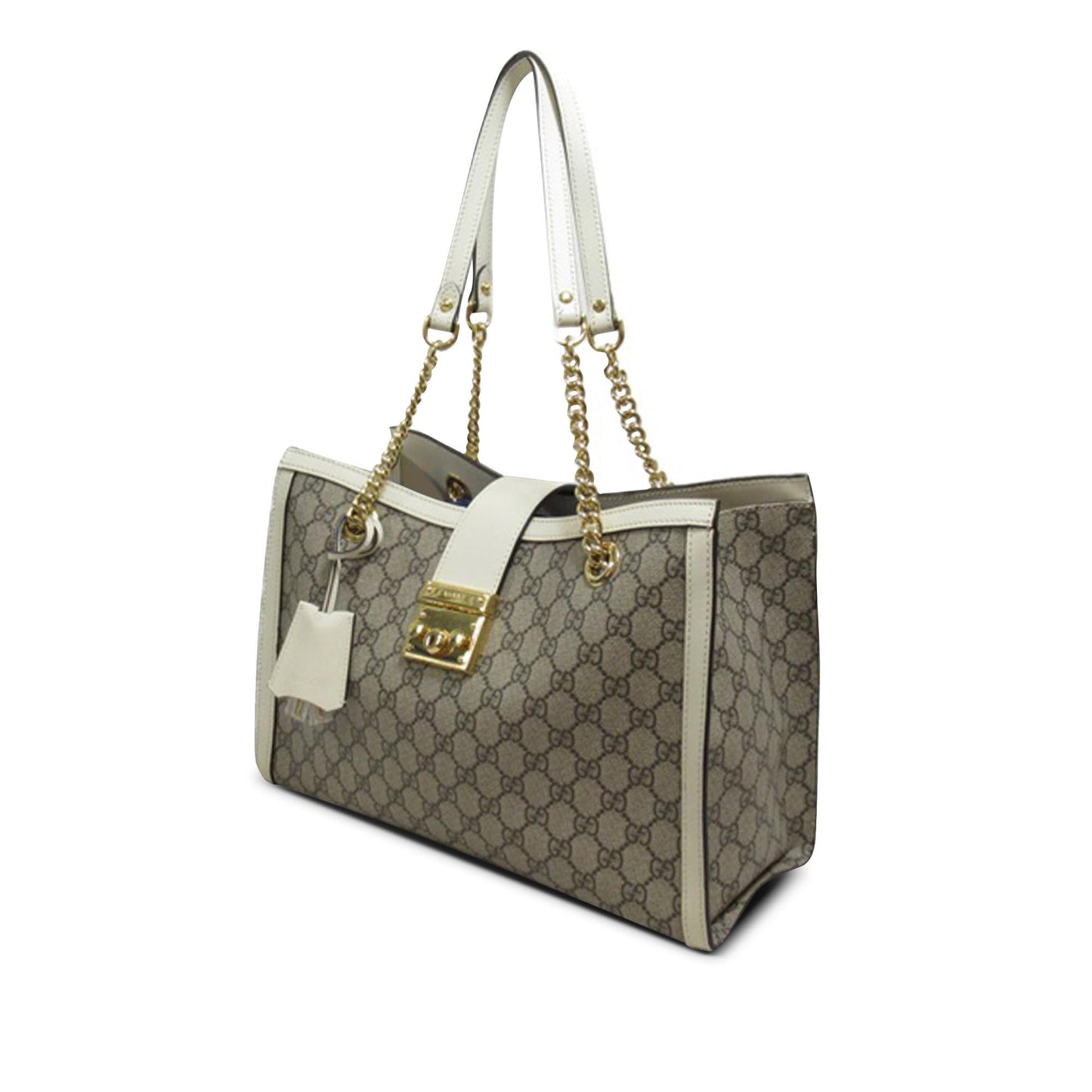 Gucci Medium GG Supreme Padlock Tote Bag (SHG-uagYvF)