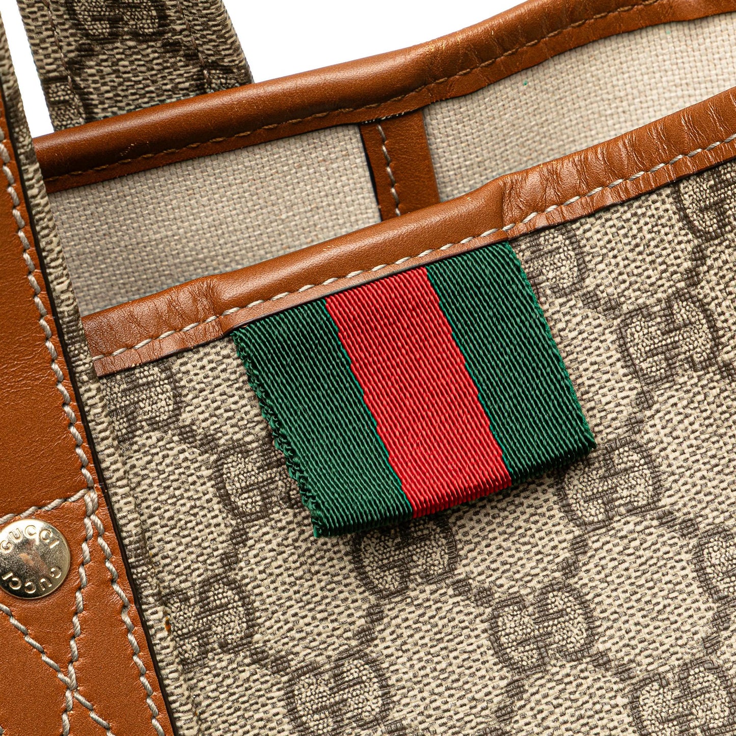 Gucci Medium GG Supreme Web Loop Tote Bag