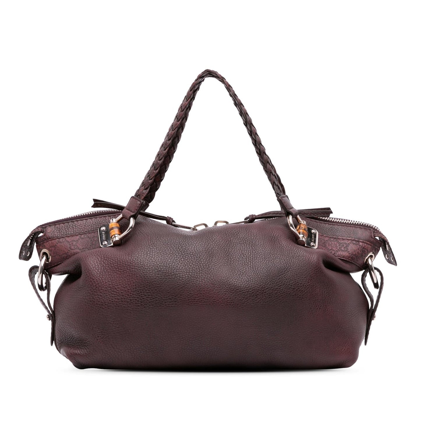 Gucci Medium Leather Bamboo Bar Tote