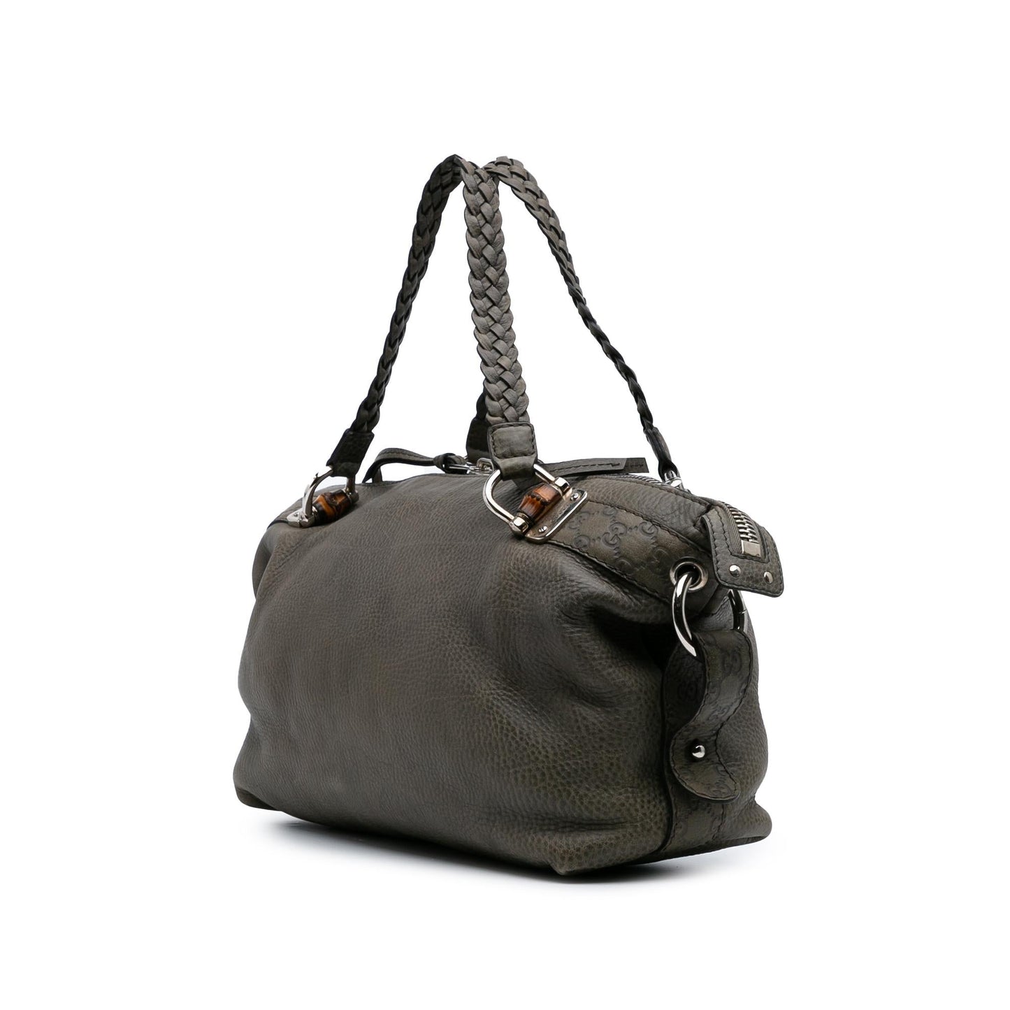 Gucci Medium Leather Bamboo Bar Tote