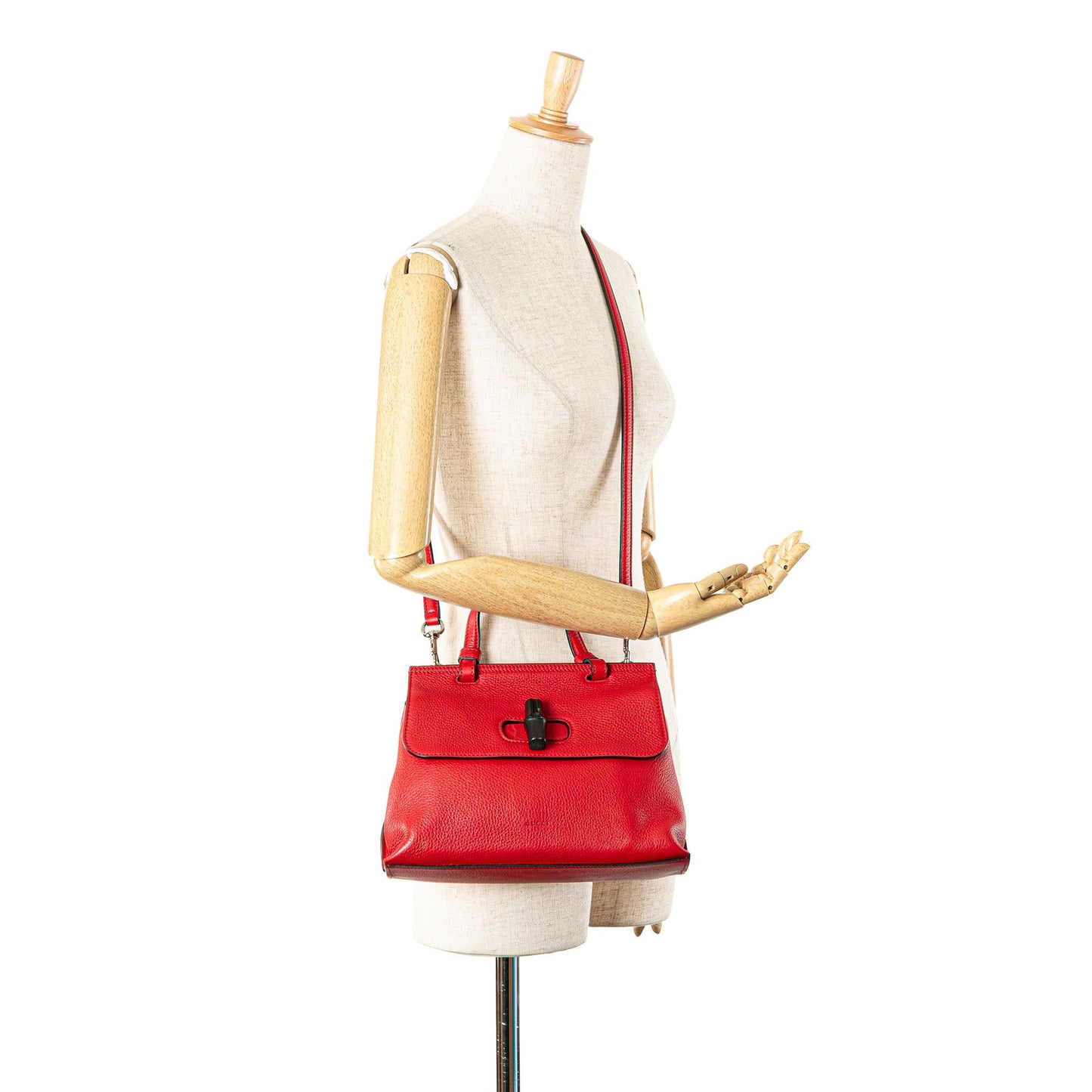 Gucci Medium Leather Bamboo Daily Satchel