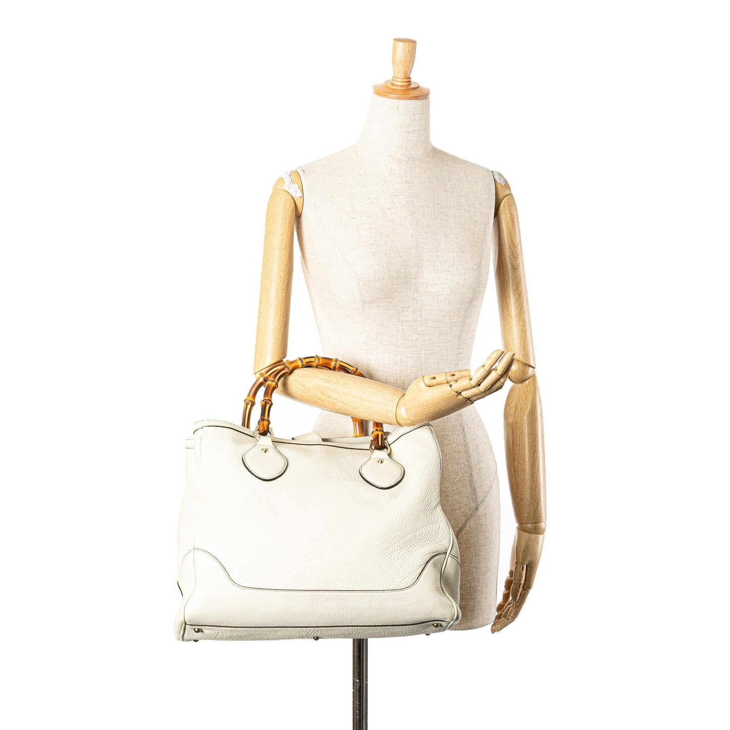 Gucci Medium Leather Bamboo Diana Tote