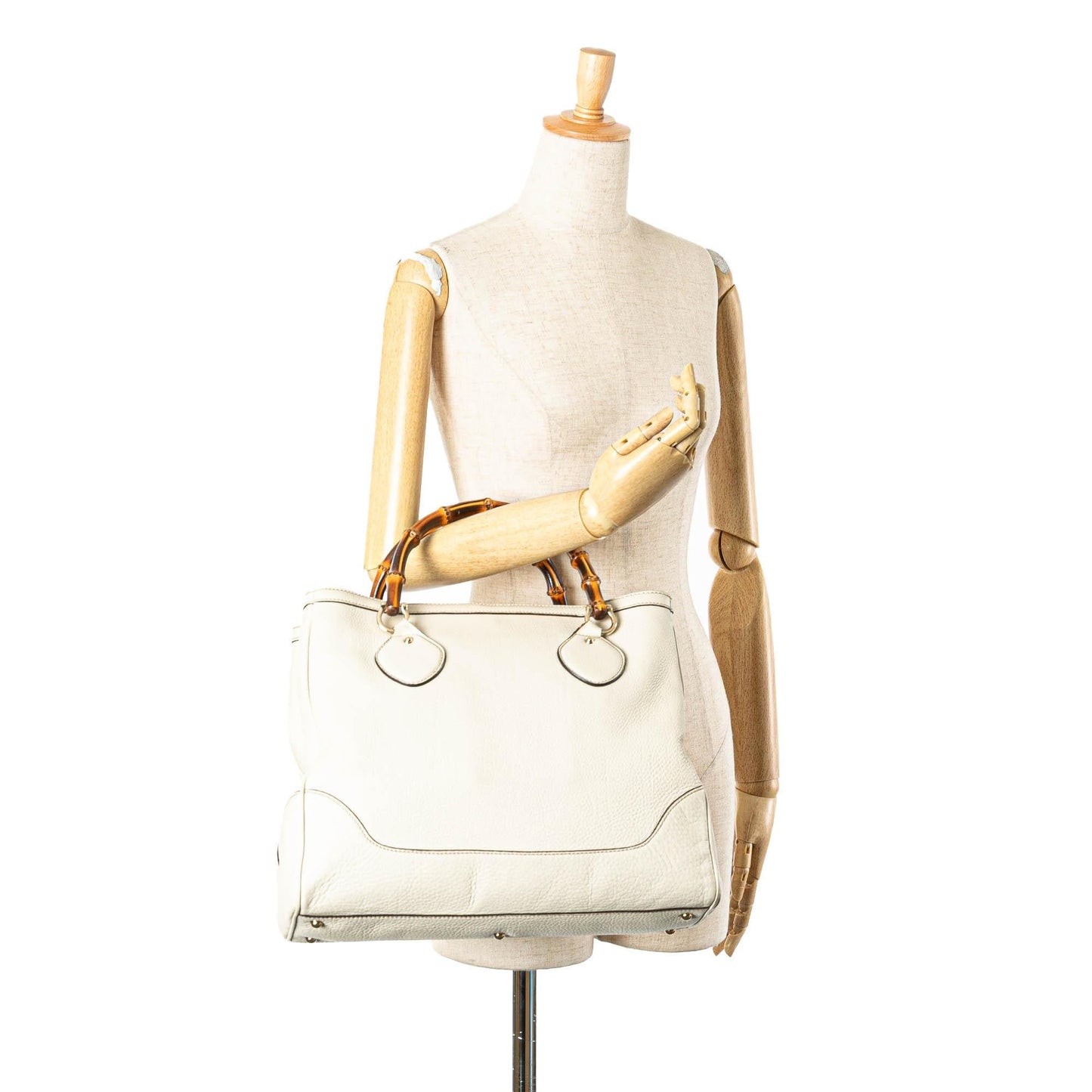 Gucci Medium Leather Bamboo Diana Tote