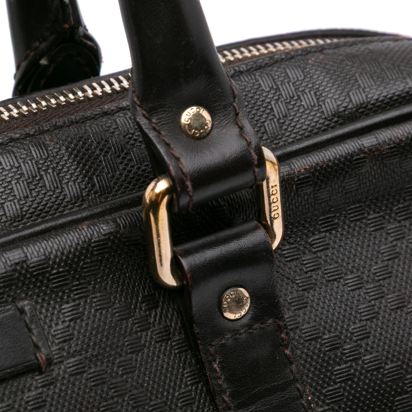 Gucci Medium Leather Diamante Bright Business Bag