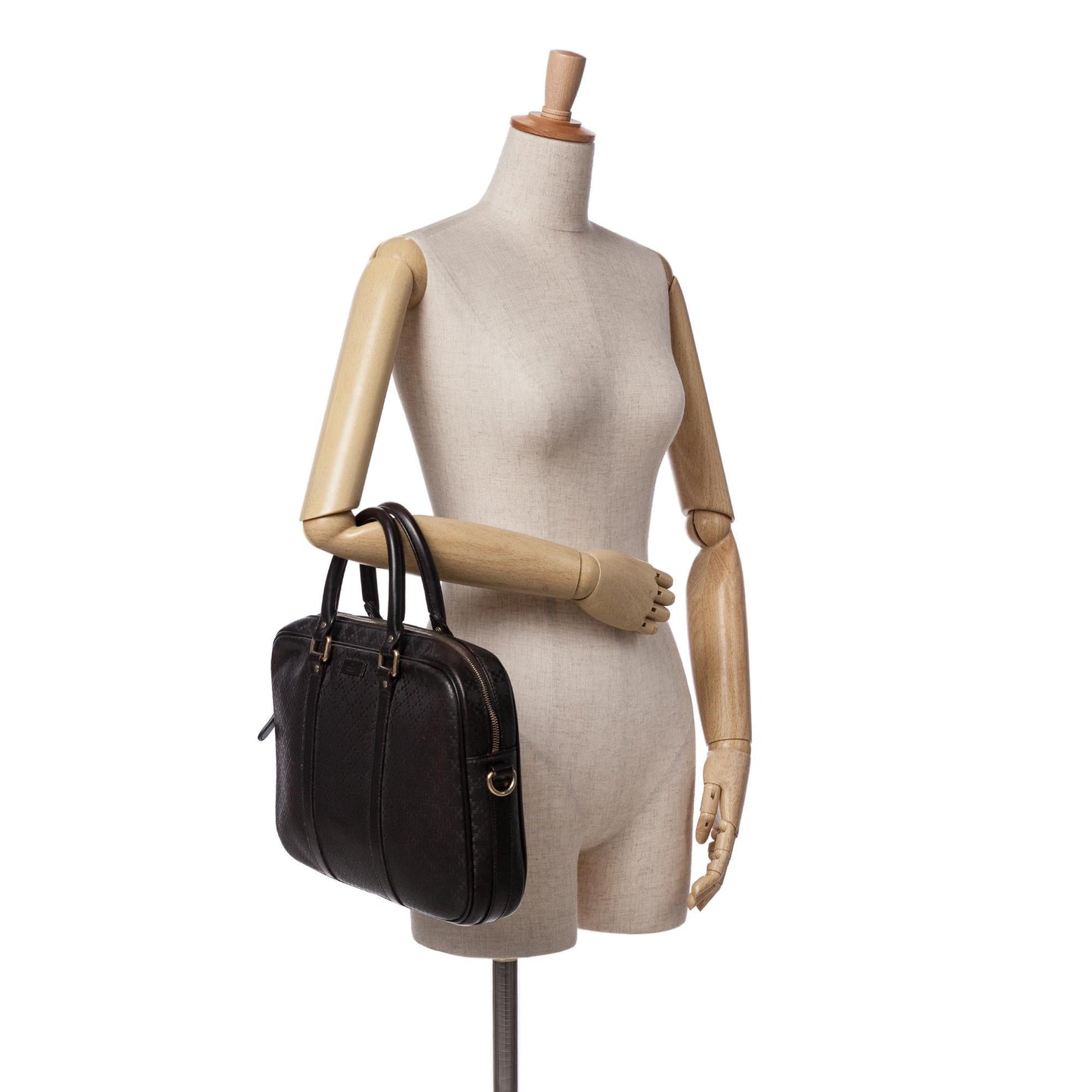 Gucci Medium Leather Diamante Bright Business Bag