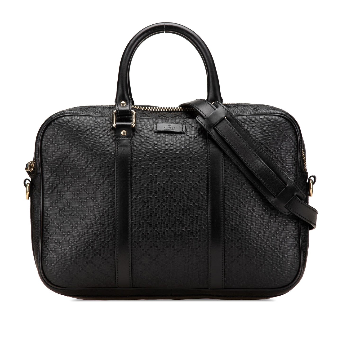 Gucci Medium Leather Diamante Bright Business Bag