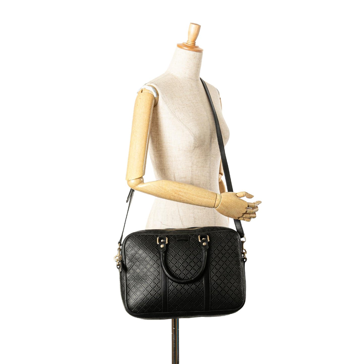 Gucci Medium Leather Diamante Bright Business Bag