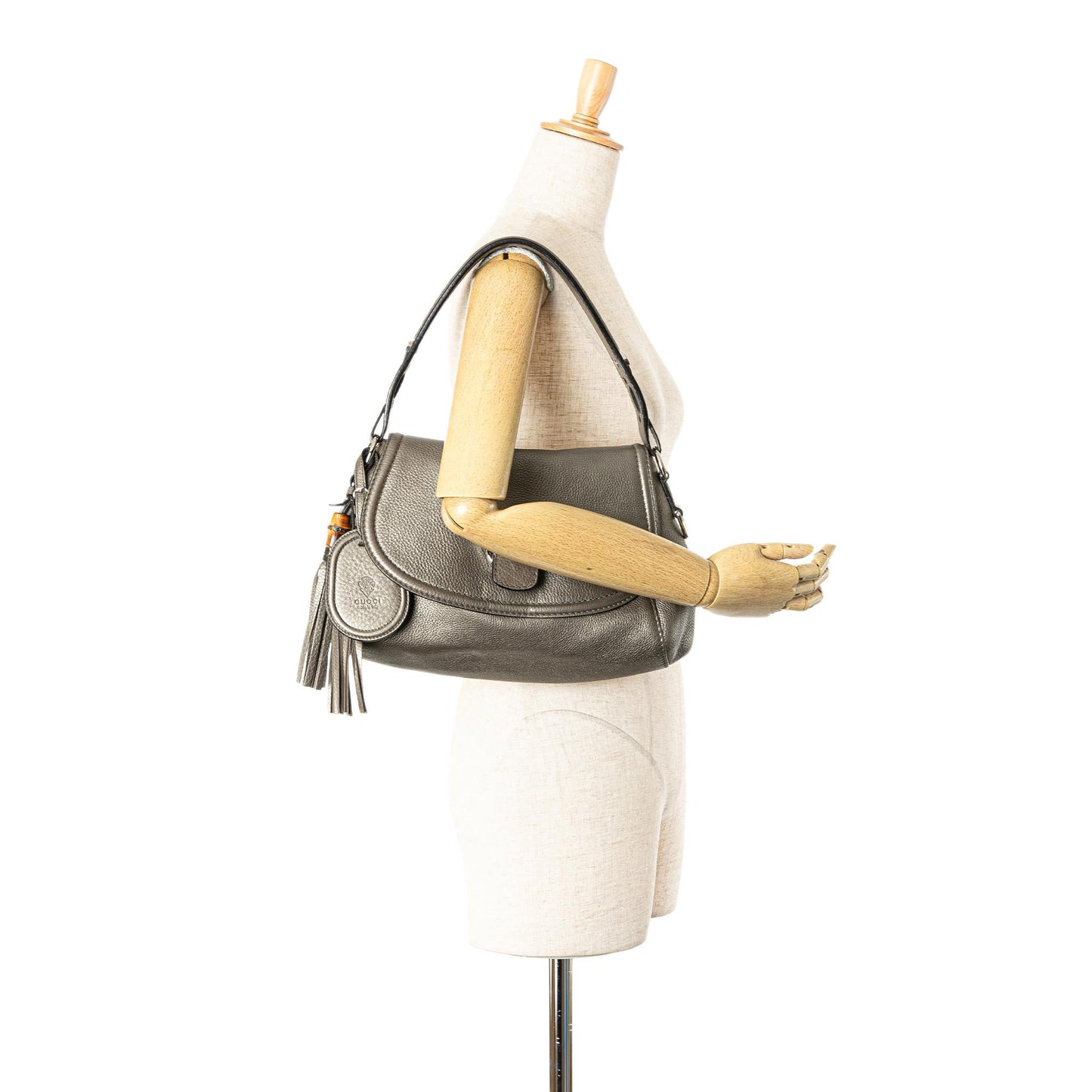 Gucci Medium Leather Techno Horsebit Flap Shoulder Bag