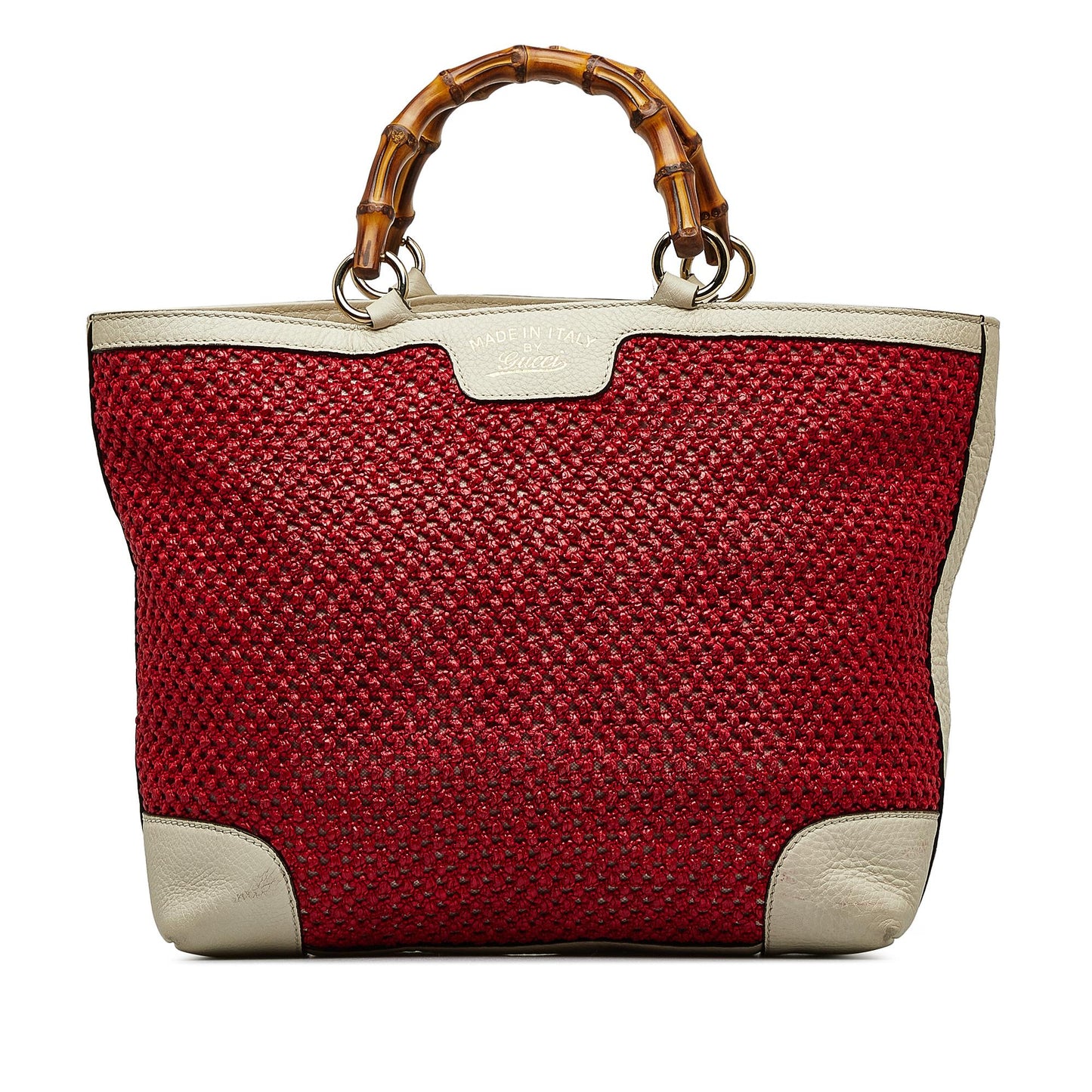 Gucci Medium Raffia Bamboo Shopper Tote (SHG-huzjM4)