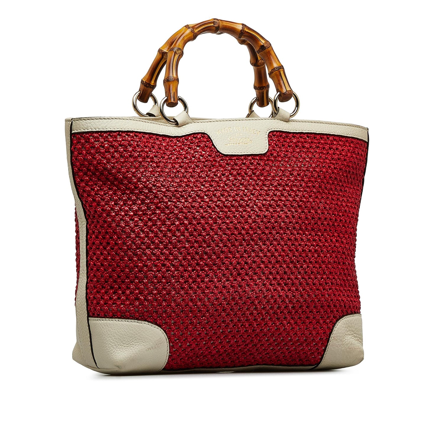 Gucci Medium Raffia Bamboo Shopper Tote (SHG-huzjM4)