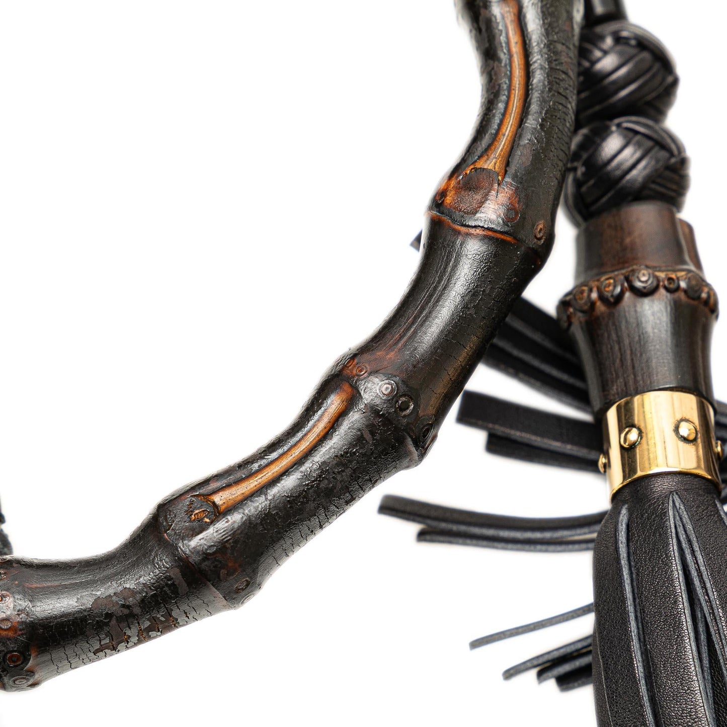 Gucci Medium Studded New Bamboo Tassel Satchel (SHG-QZ6Rq6)