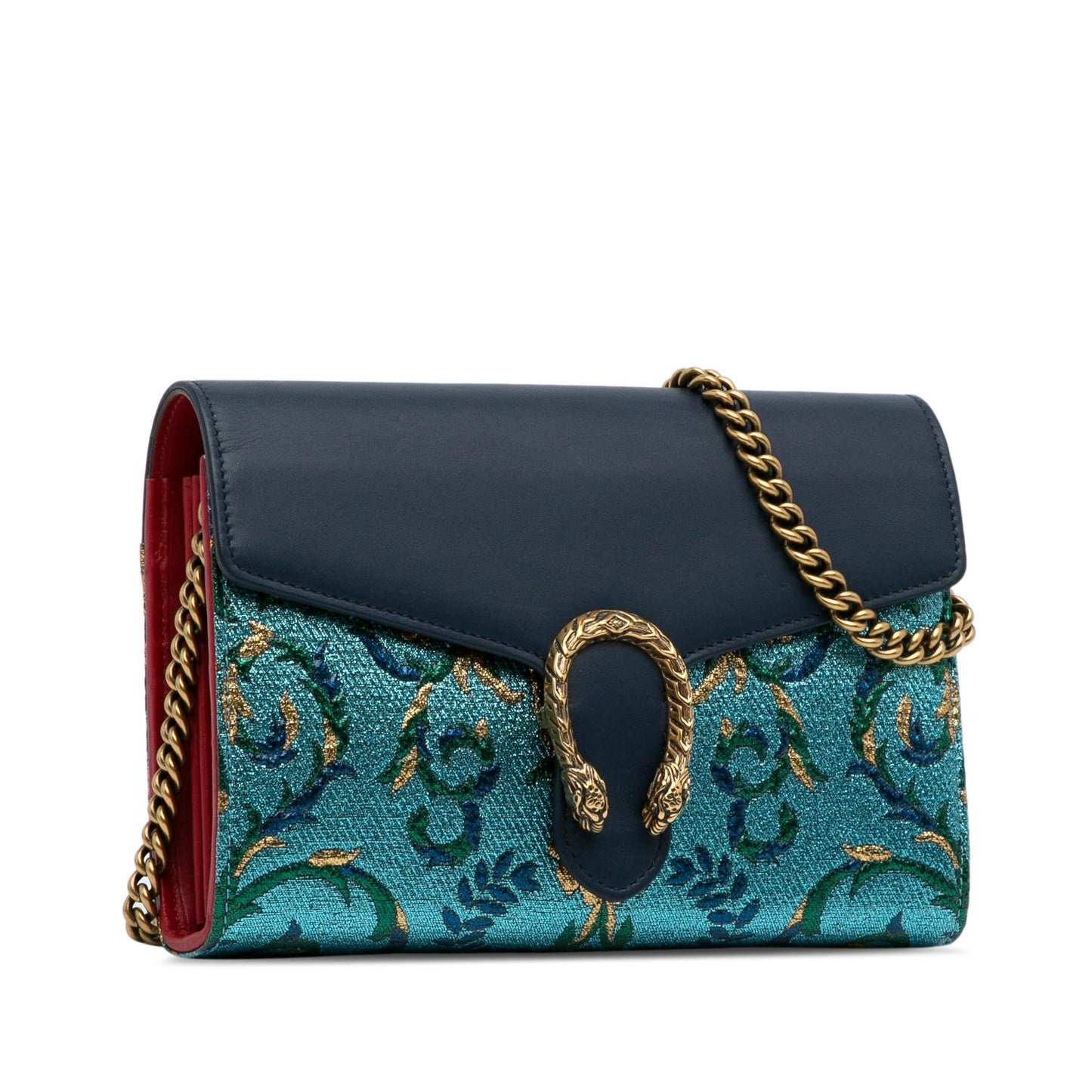 Gucci Metallic Brocade Dionysus Wallet on Chain (SHG-ob4a3q)
