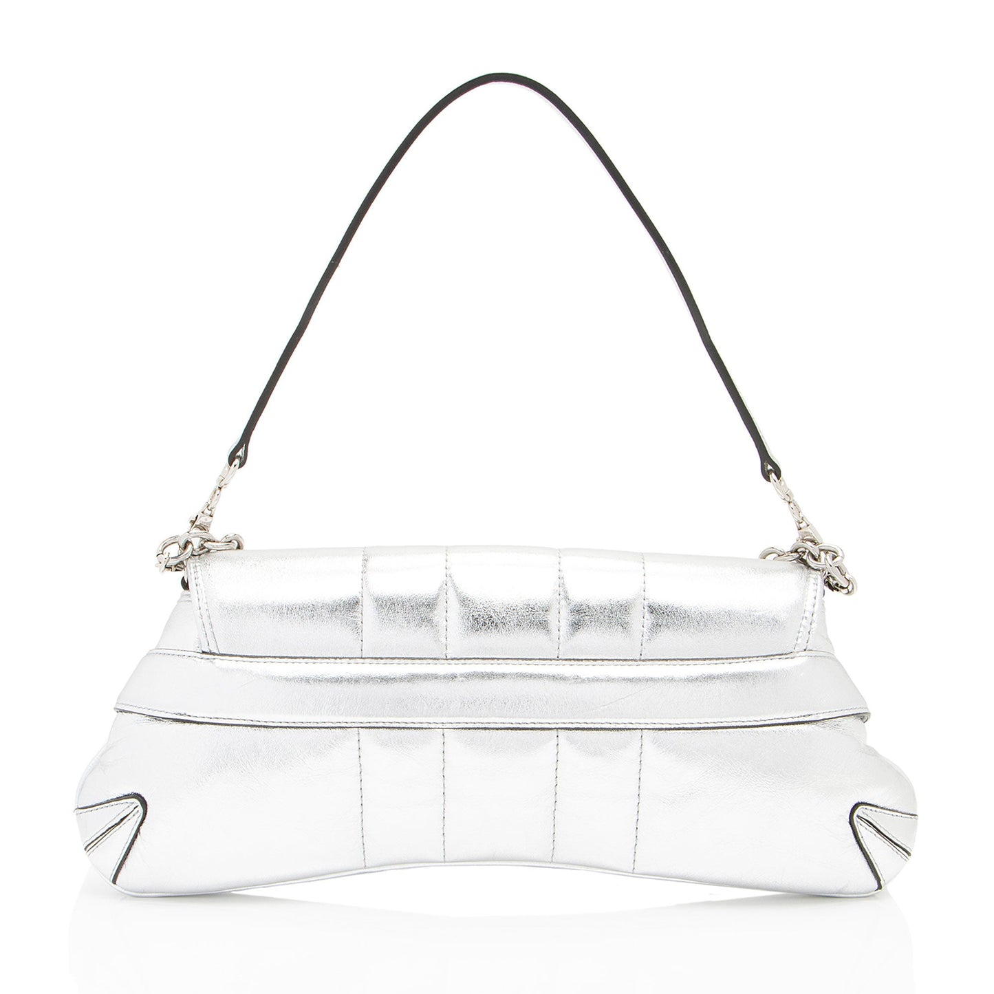 Gucci Metallic Calfskin Horsebit Chain Medium Shoulder Bag (SHF-dYk9f1)