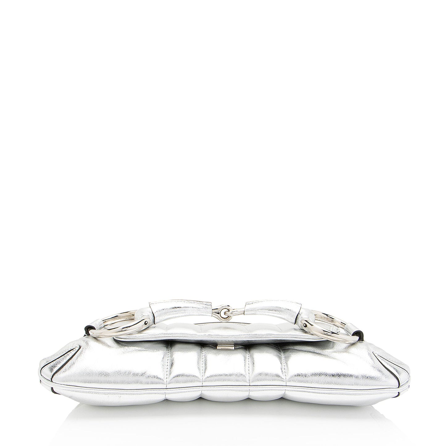 Gucci Metallic Calfskin Horsebit Chain Medium Shoulder Bag (SHF-dYk9f1)