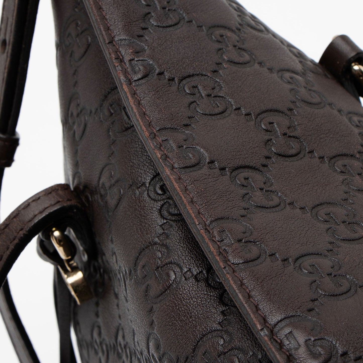 Gucci Metallic Guccissima Leather Bree Fold Over Tote (SHF-bHARYI)