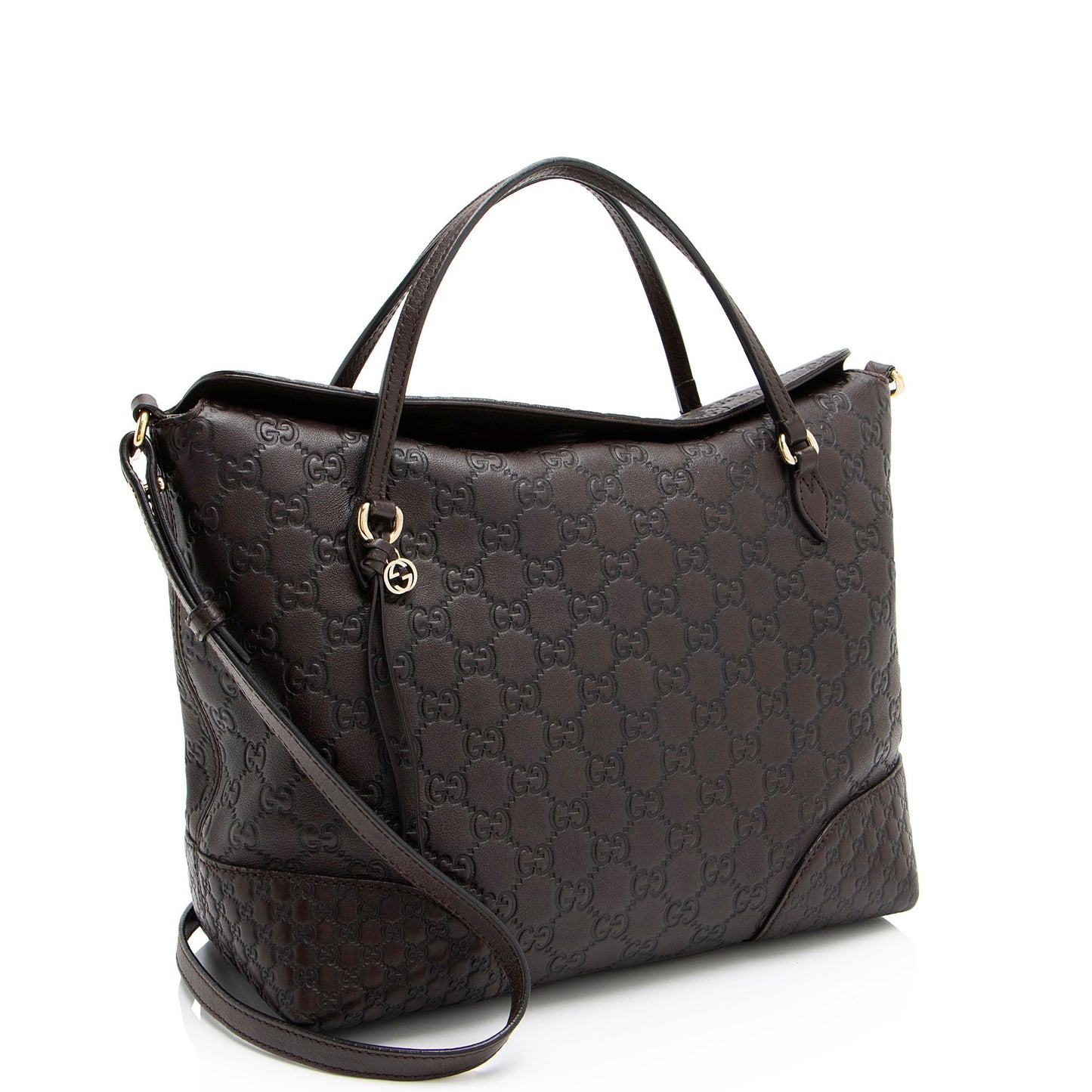 Gucci Metallic Guccissima Leather Bree Fold Over Tote (SHF-bHARYI)