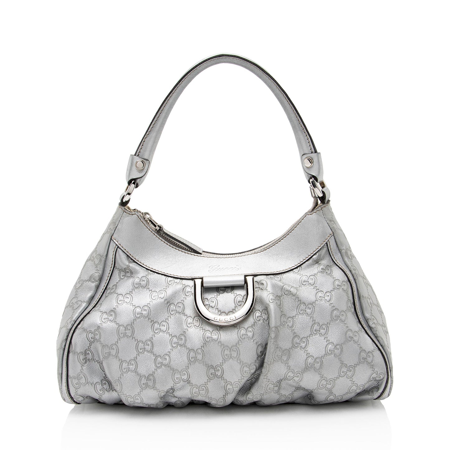 Gucci Metallic Guccissima Leather D Ring Small Hobo (SHF-KWHGdg)