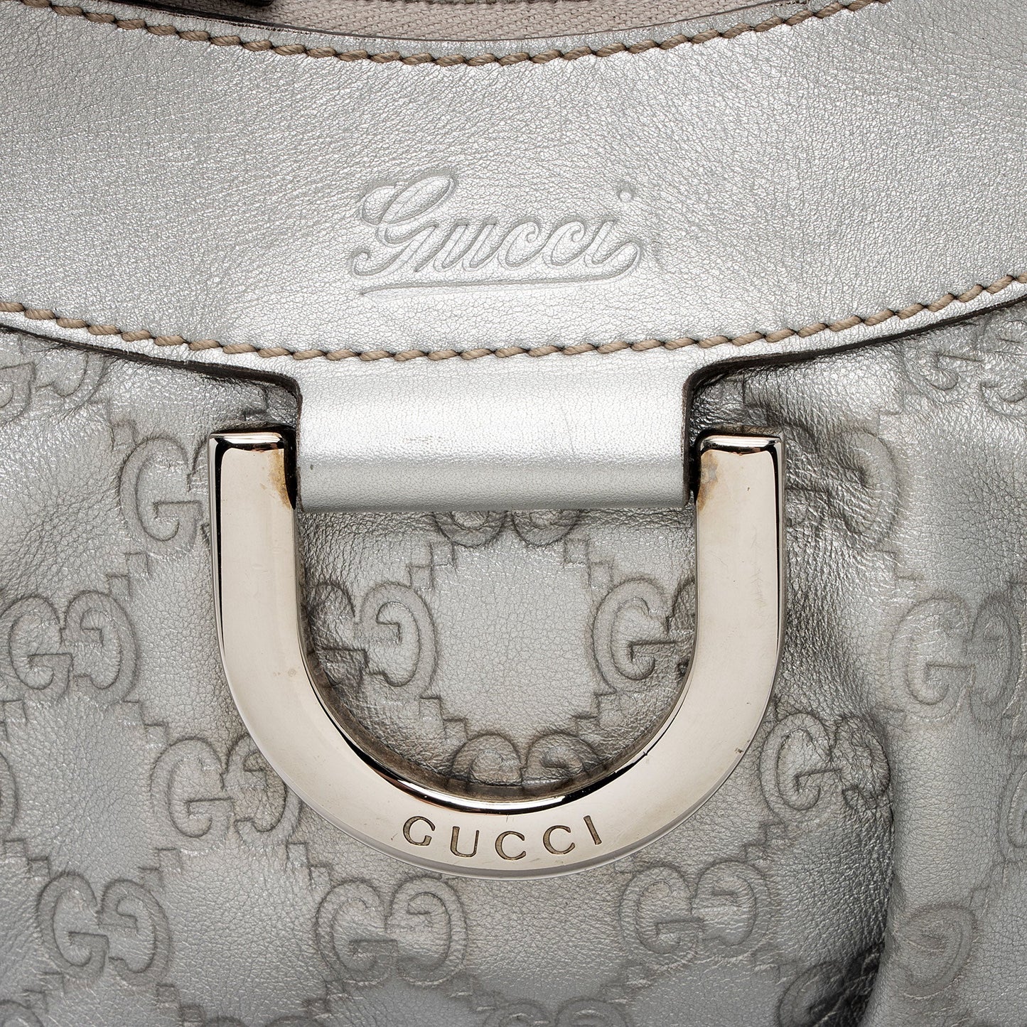 Gucci Metallic Guccissima Leather D Ring Small Hobo (SHF-KWHGdg)