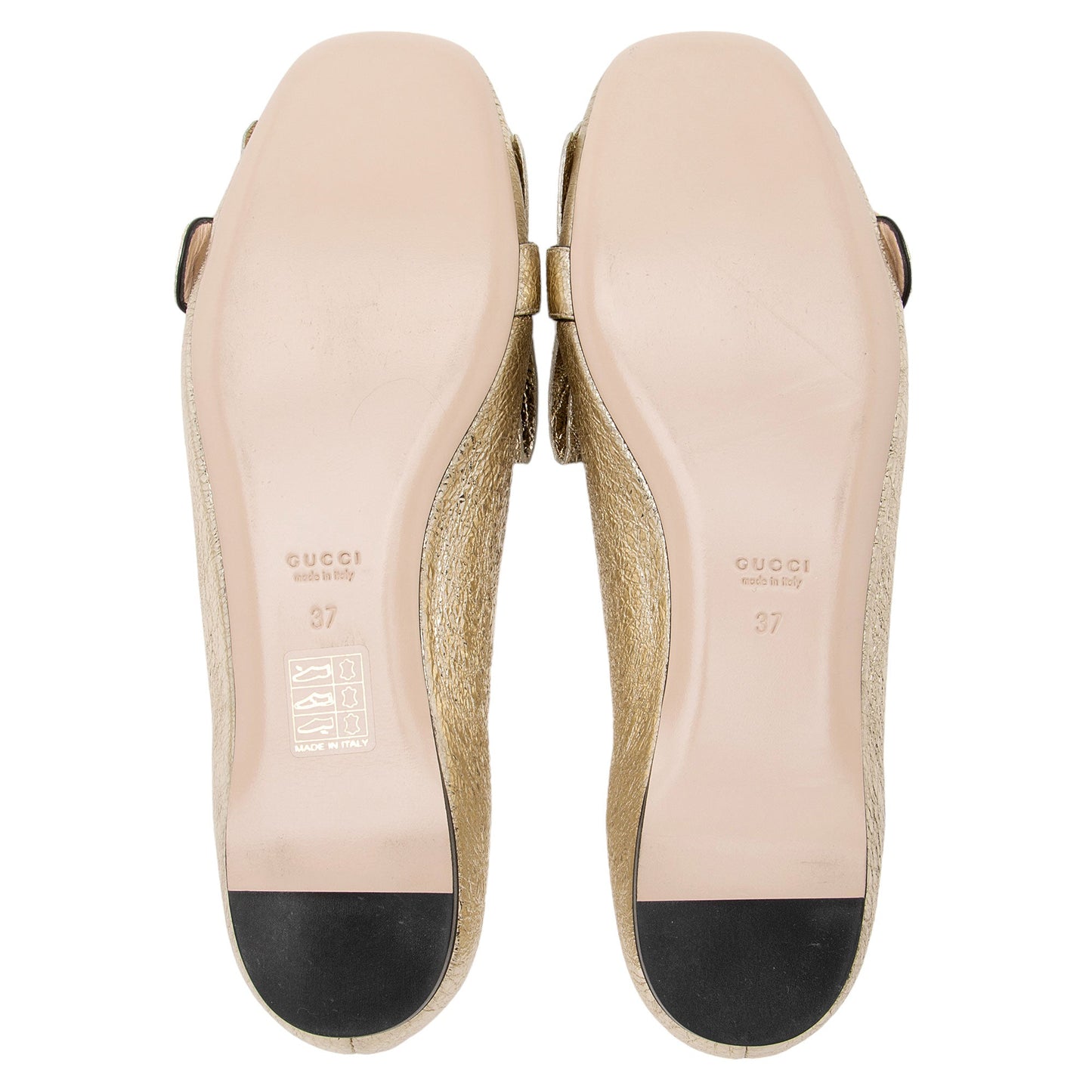 Gucci Metallic Laminate Calfskin GG Marmont Fringe Flats - Size 7 / 37 (SHF-kBjuo2)