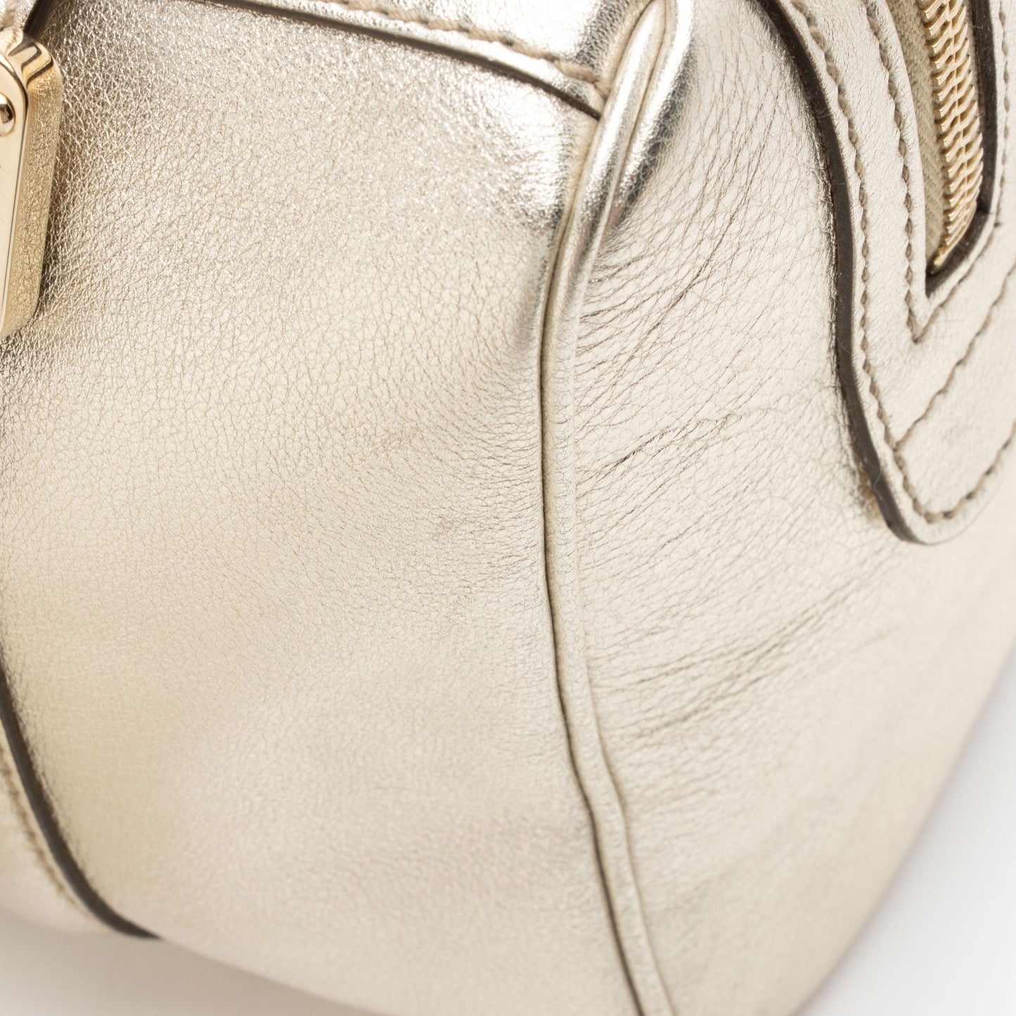Gucci Metallic Leather Britt Small Boston Bag (SHF-YWrQAR)