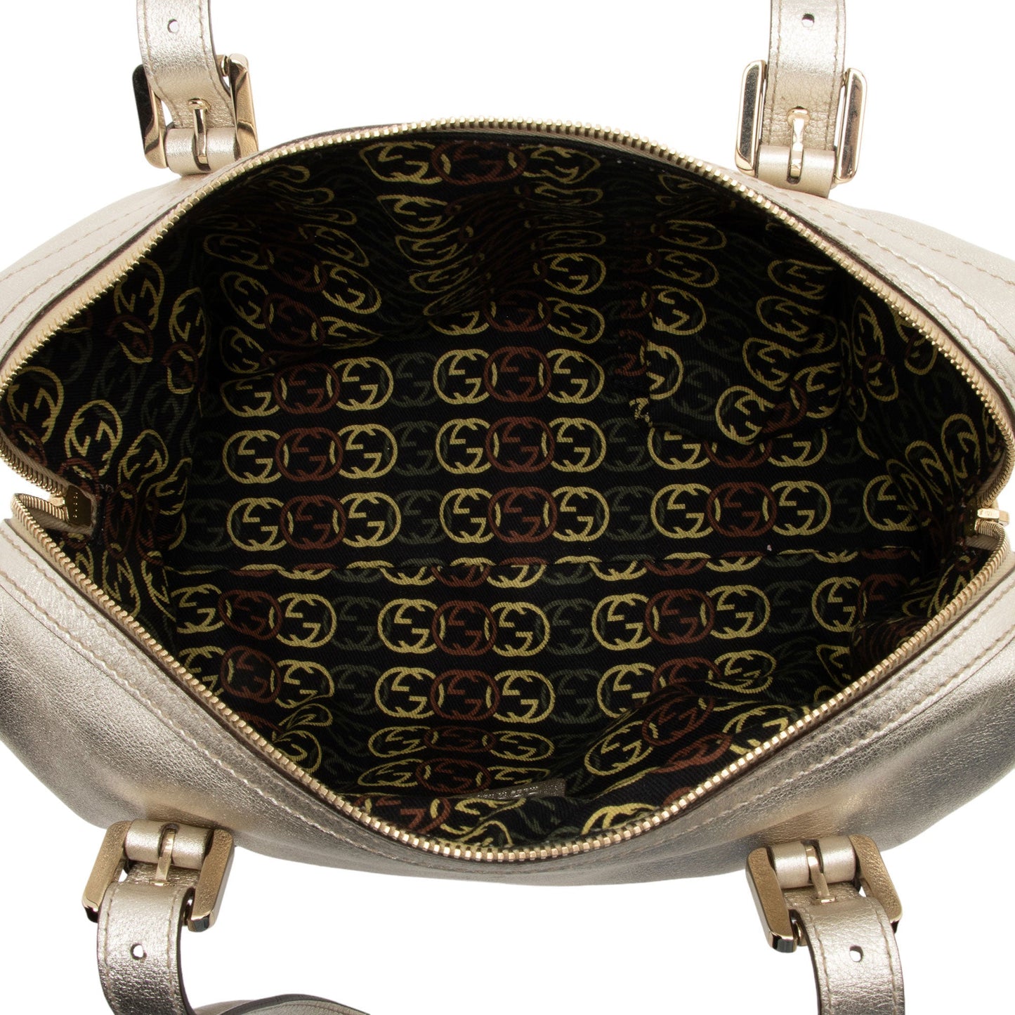 Gucci Metallic Leather Britt Small Boston Bag (SHF-YWrQAR)