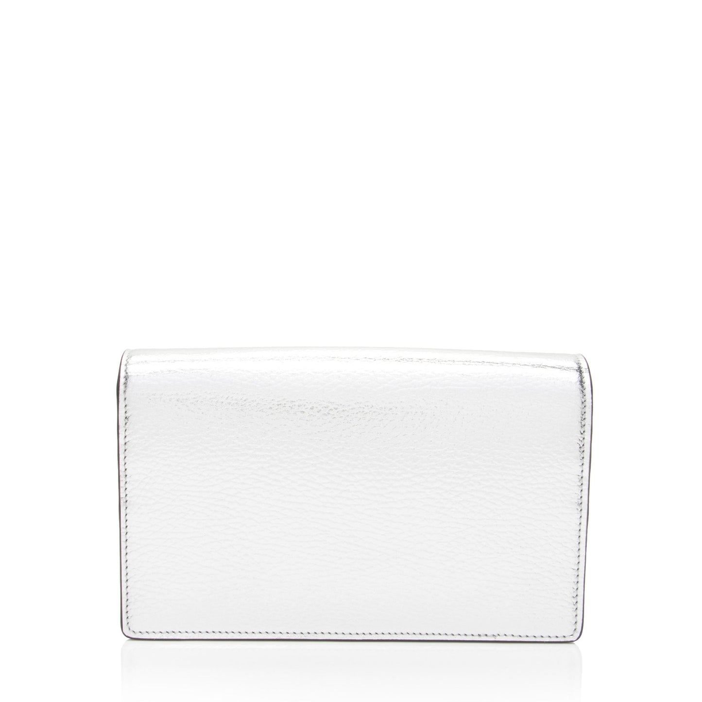 Gucci Metallic Leather GG Marmont Wallet on Chain (SHF-3rKwDE)